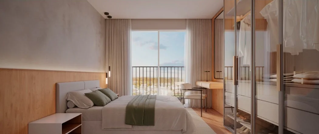 Suíte de um apartamento do Residencial Lumina